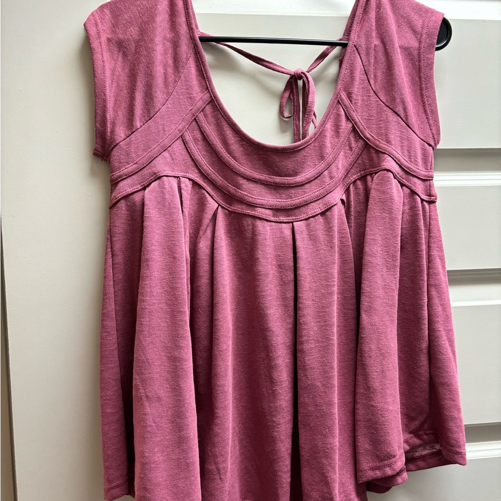 fab'rik Pink Tie Front Relaxed Blouse